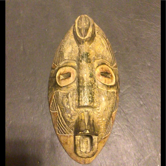 Vintage Authentic African Tribal Mask 13in - Picture 1 of 4
